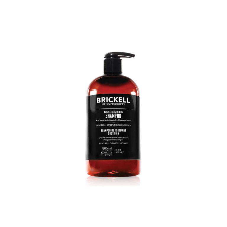 Brickell Daily Strengthening Shampoo met Pomp 473 ml.